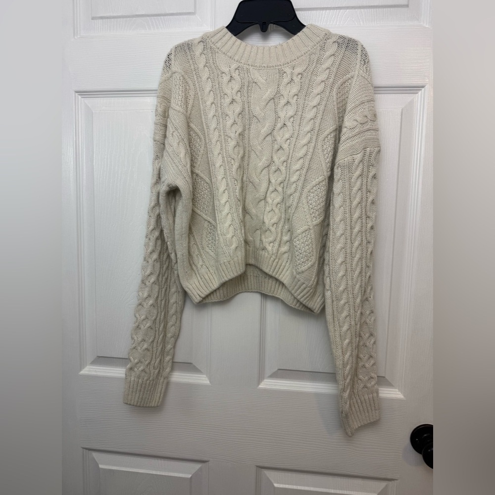 Cupshe Women’s Cream Cable Knit Sweater Size Large